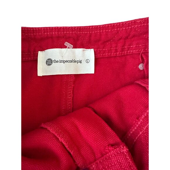 THE IMPECCABLE PIG Red Denim Skirt Size Large - Picture 2 of 6